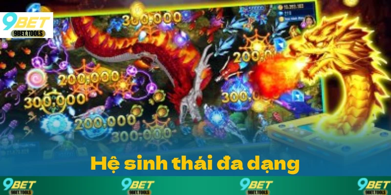 Bắn Cá Long Vương sở hữu một hệ sinh thái đa dạng các loài sinh vật biển